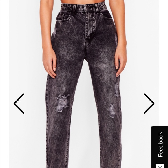 Nasty Gal High-Waisted Distressed Mom Jeans - Picture 2 of 3